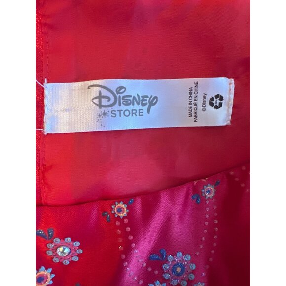 Disney Store Girls Red Floral Princess Dress With Satin Bow & Embroidered Size M - Picture 6 of 7
